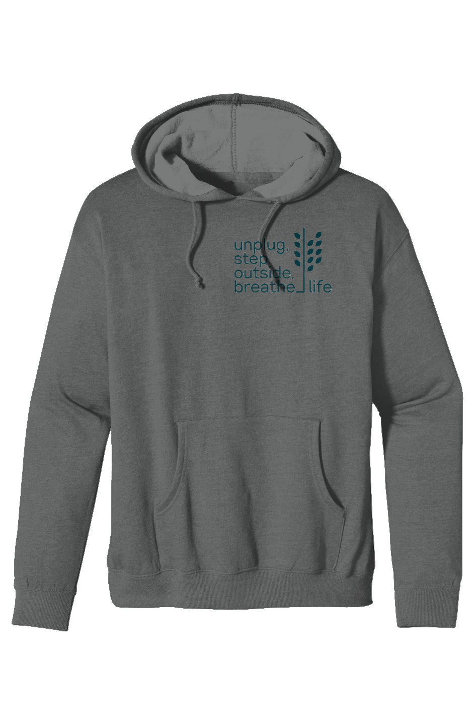 Unplug, Step Outside Organic/Recycled Heather Pullover Hoodie