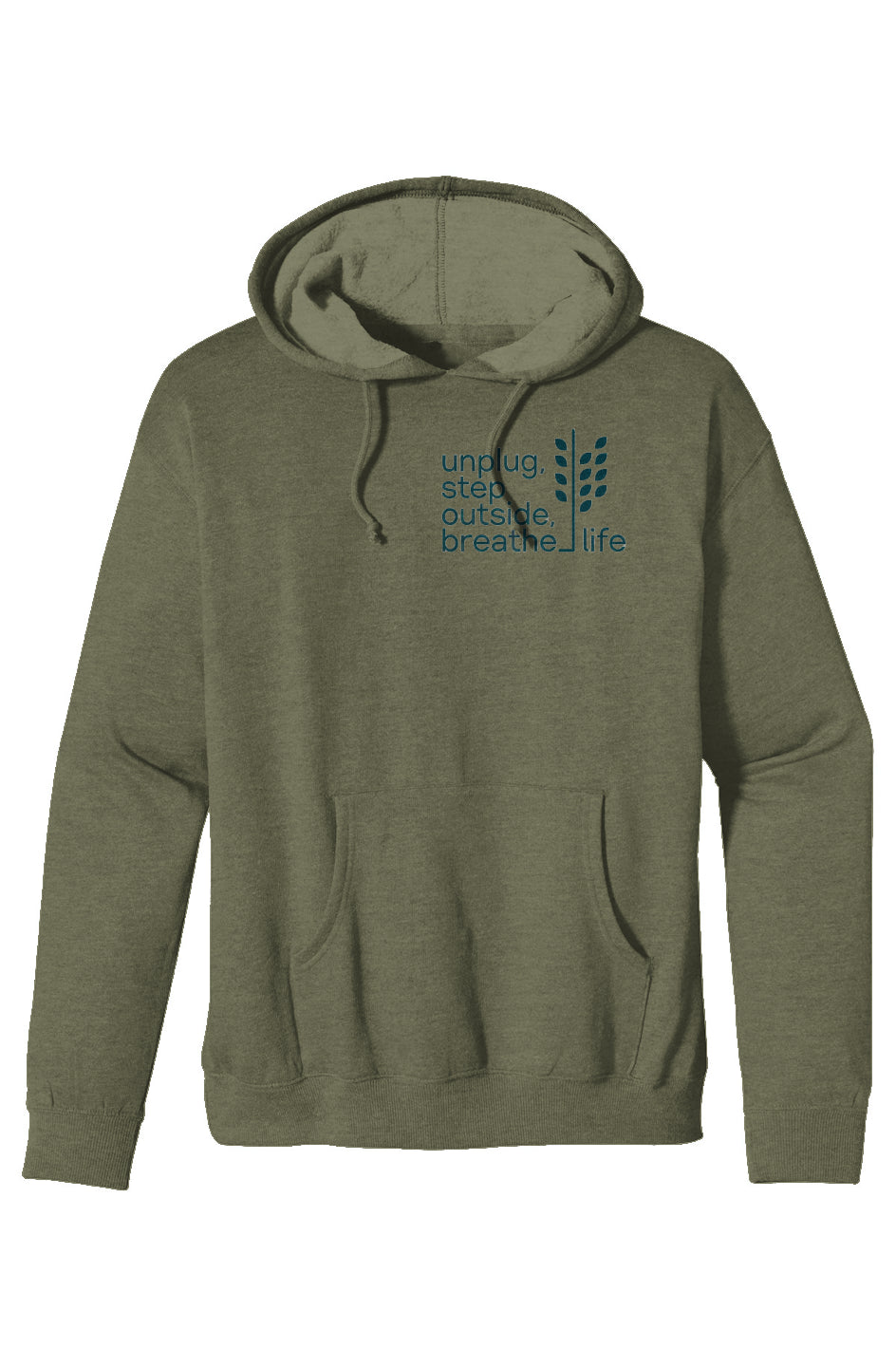 Unplug, Step Outside Organic/Recycled Heather Pullover Hoodie