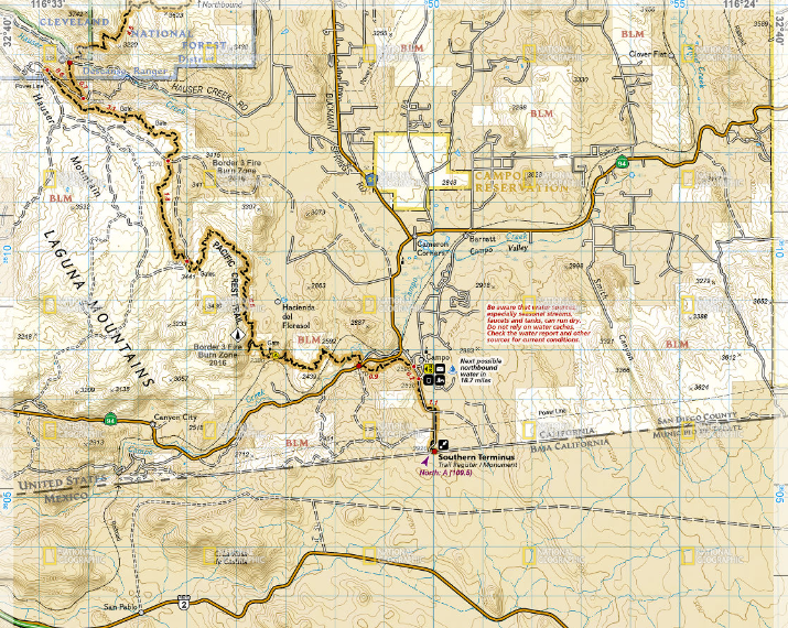 National Geographic Pacific Coast Trail: San Jacinto and Laguna Mountains Map
