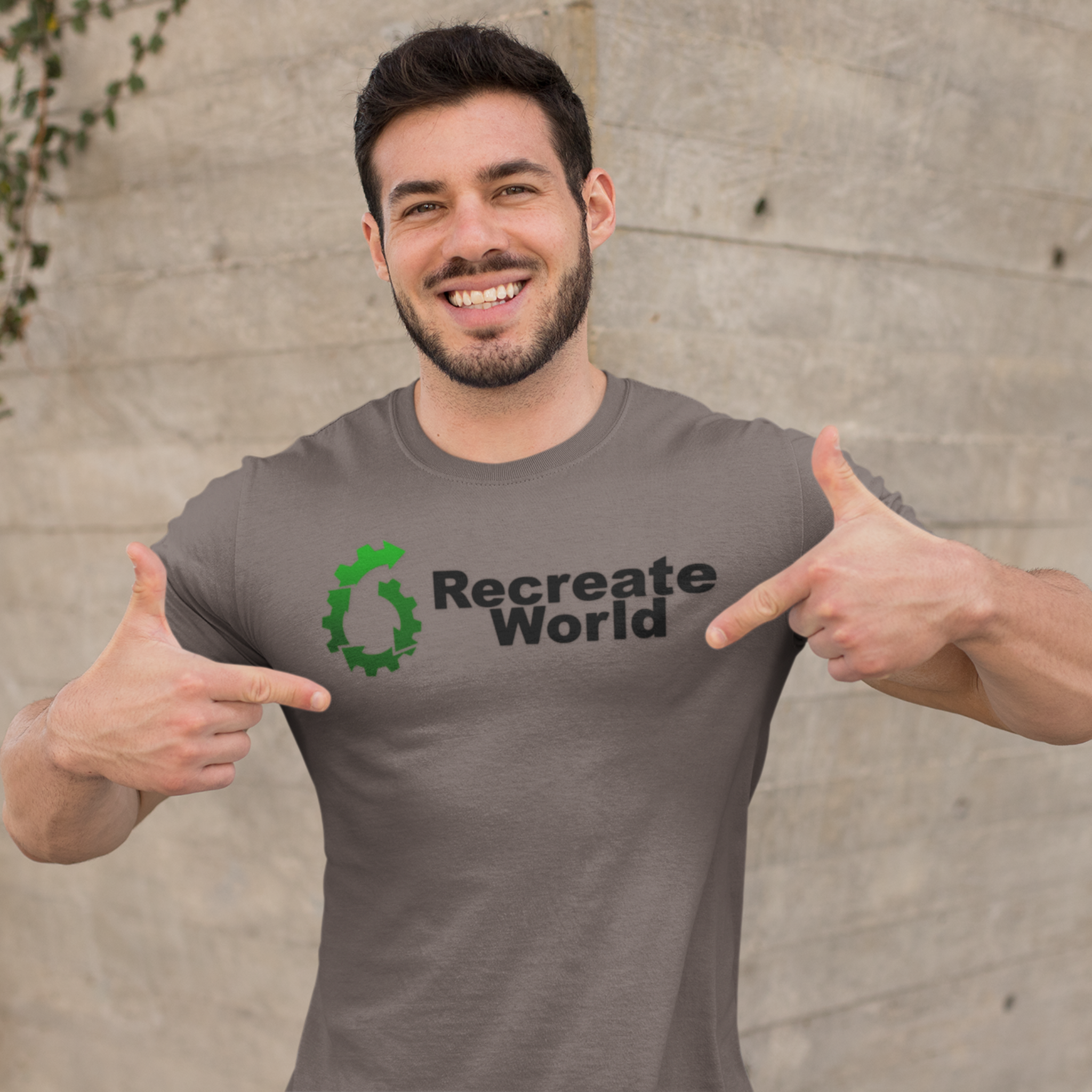 Recreate World Logo - 100% Certified Organic Cotton T-Shirt (5 Colors - Men's)