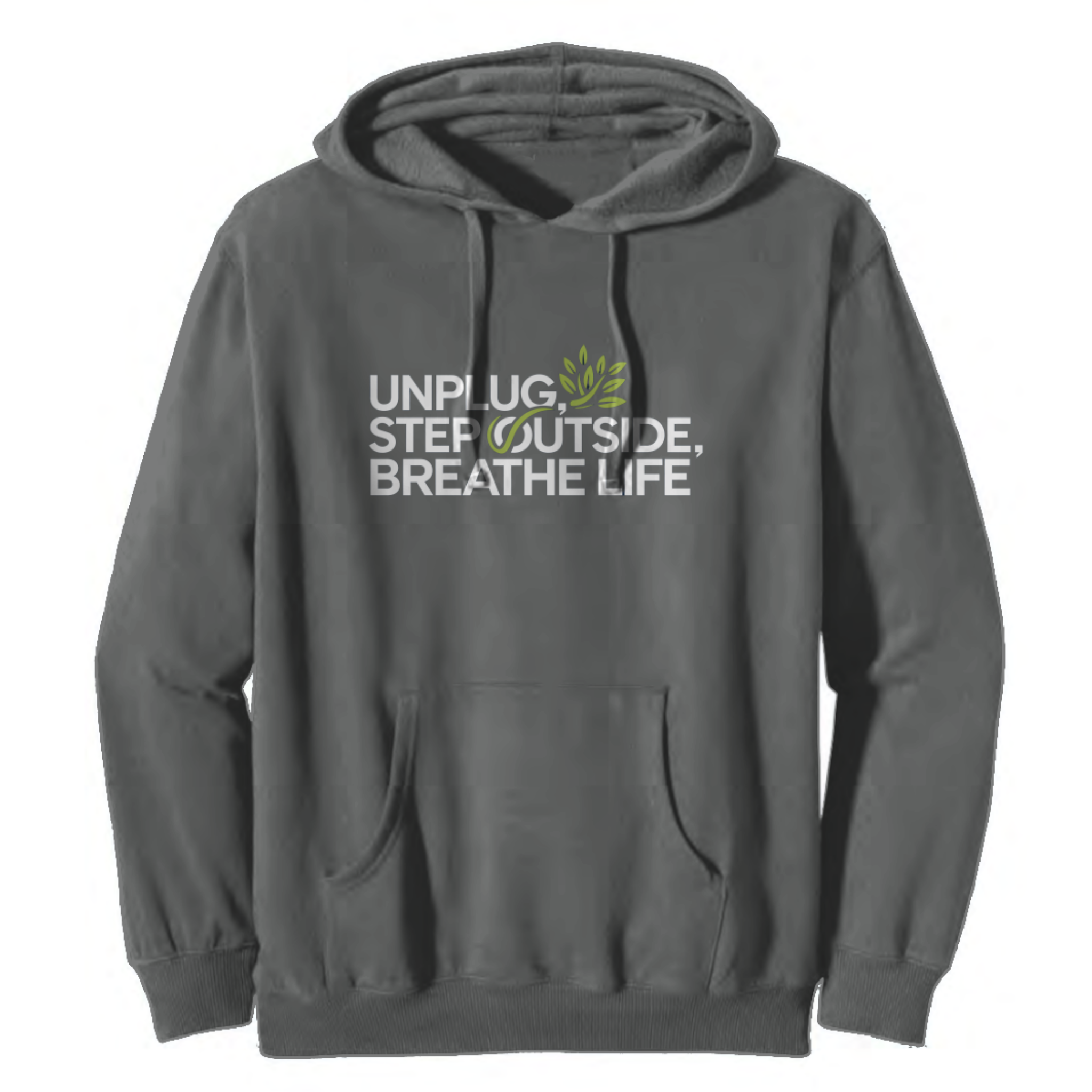 Unplug, Step Outside Organic/Recycled Pullover Hoodie (3 Colors - Unisex)