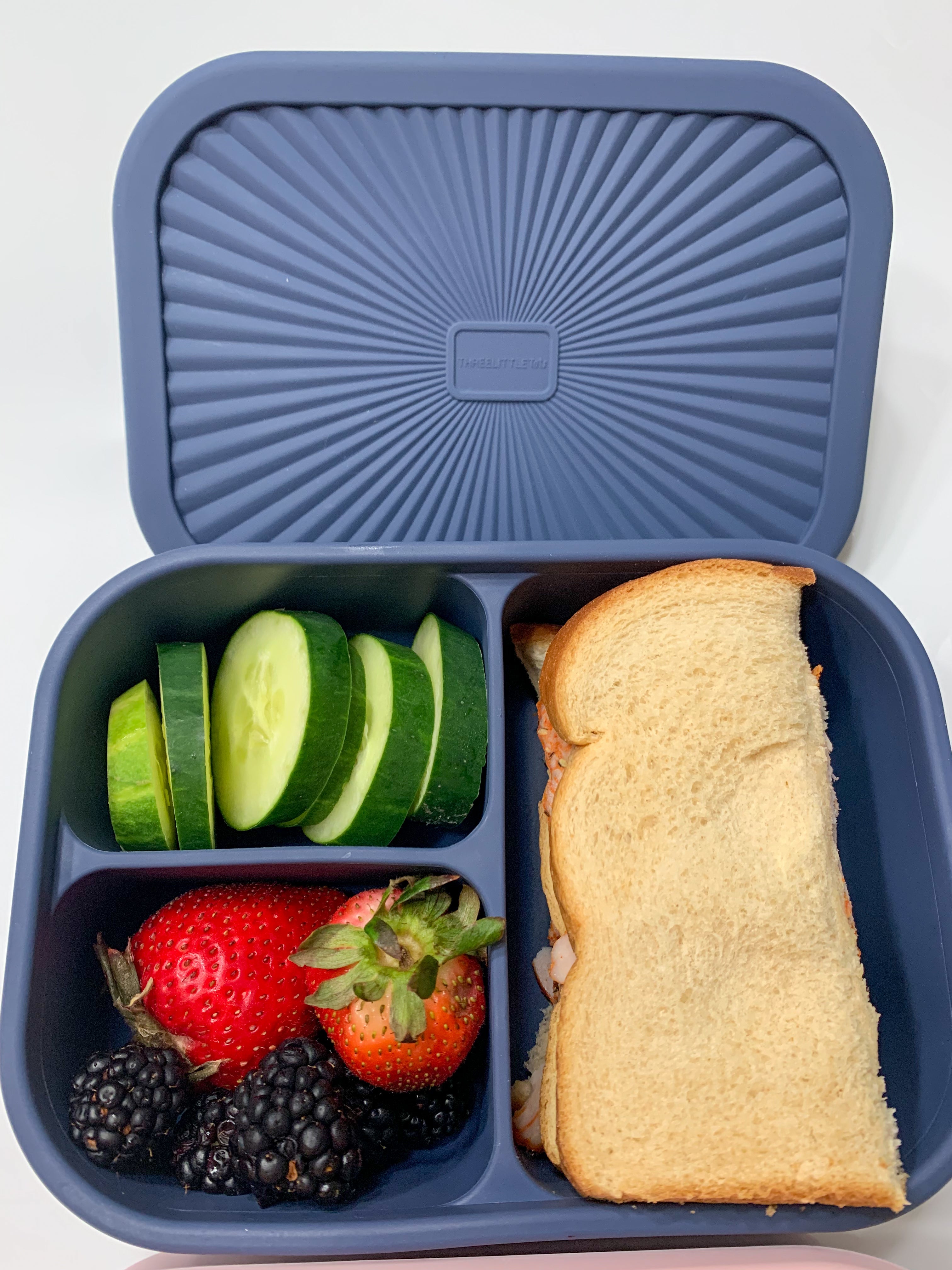 Dusty Blue Bento Box for Kids or Adults by Three Little Tots