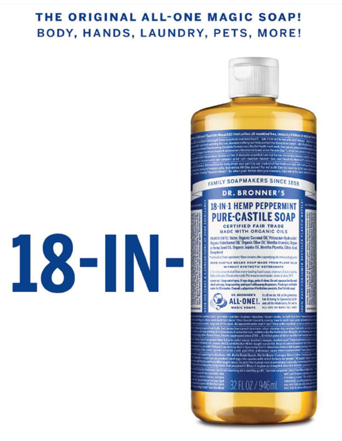 Dr. Bonner's Liquid Soap (Multiple Scents & Sizes)