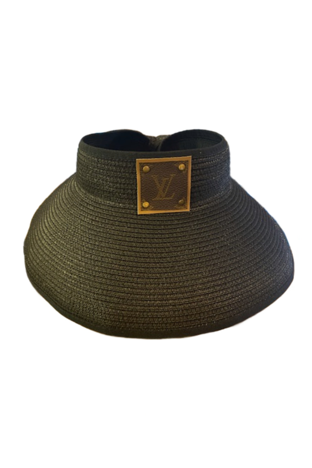 Up-cycled LV Rollable Packable Straw Visor by Embellish Your Life