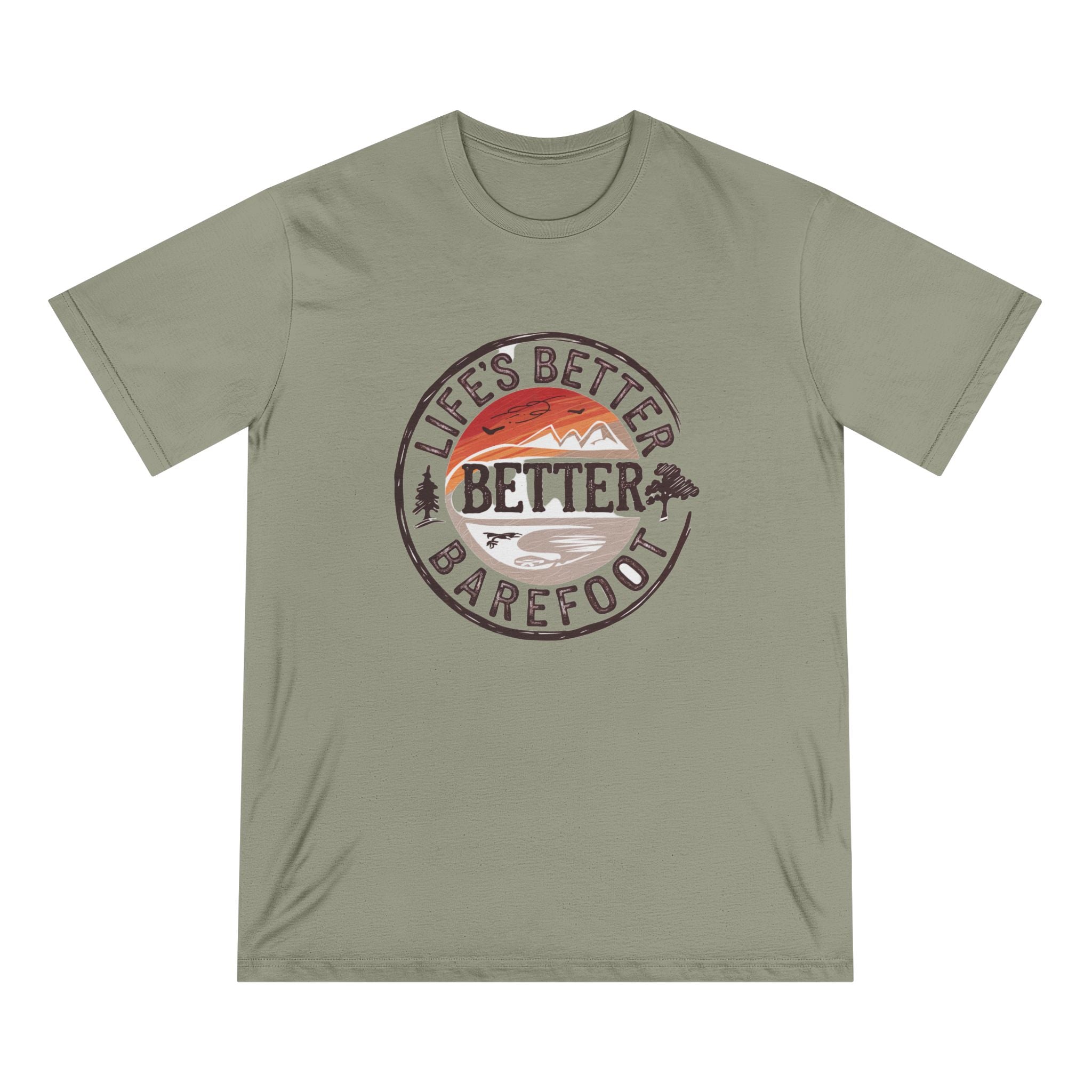 Life Is Better Barefoot 100% Organic T-shirt (4 Colors Available - Men's)