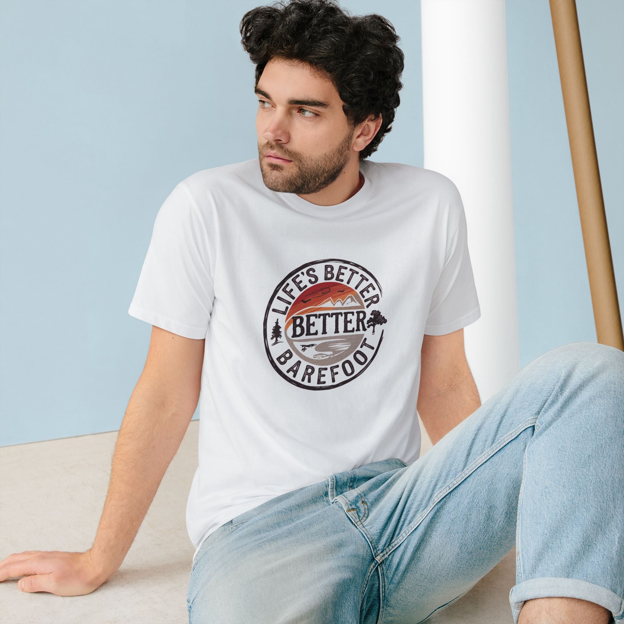 Life Is Better Barefoot 100% Organic T-shirt (4 Colors Available - Men's)