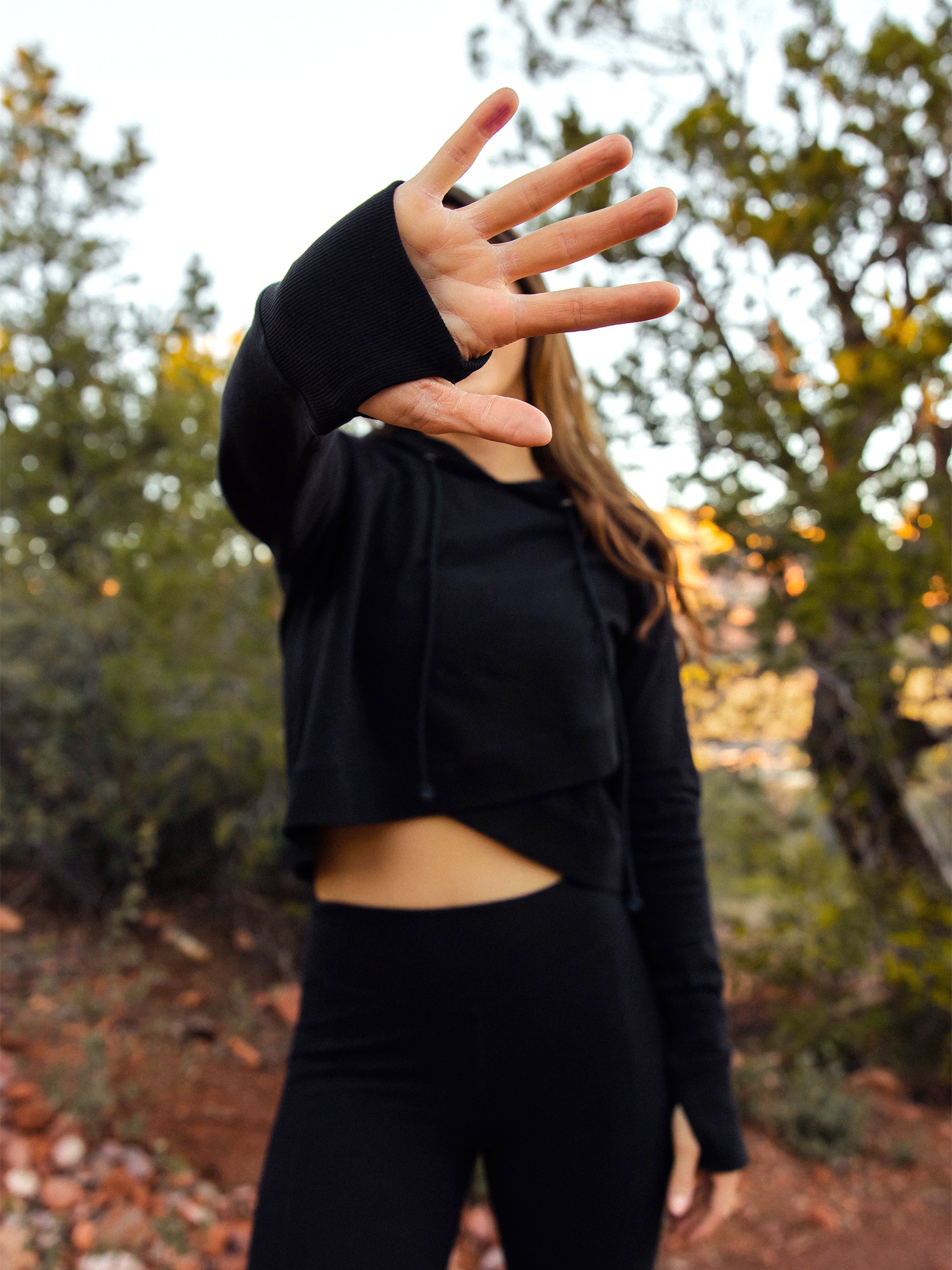 Cross-Crop Hoodie | Eclipse by Happy Earth