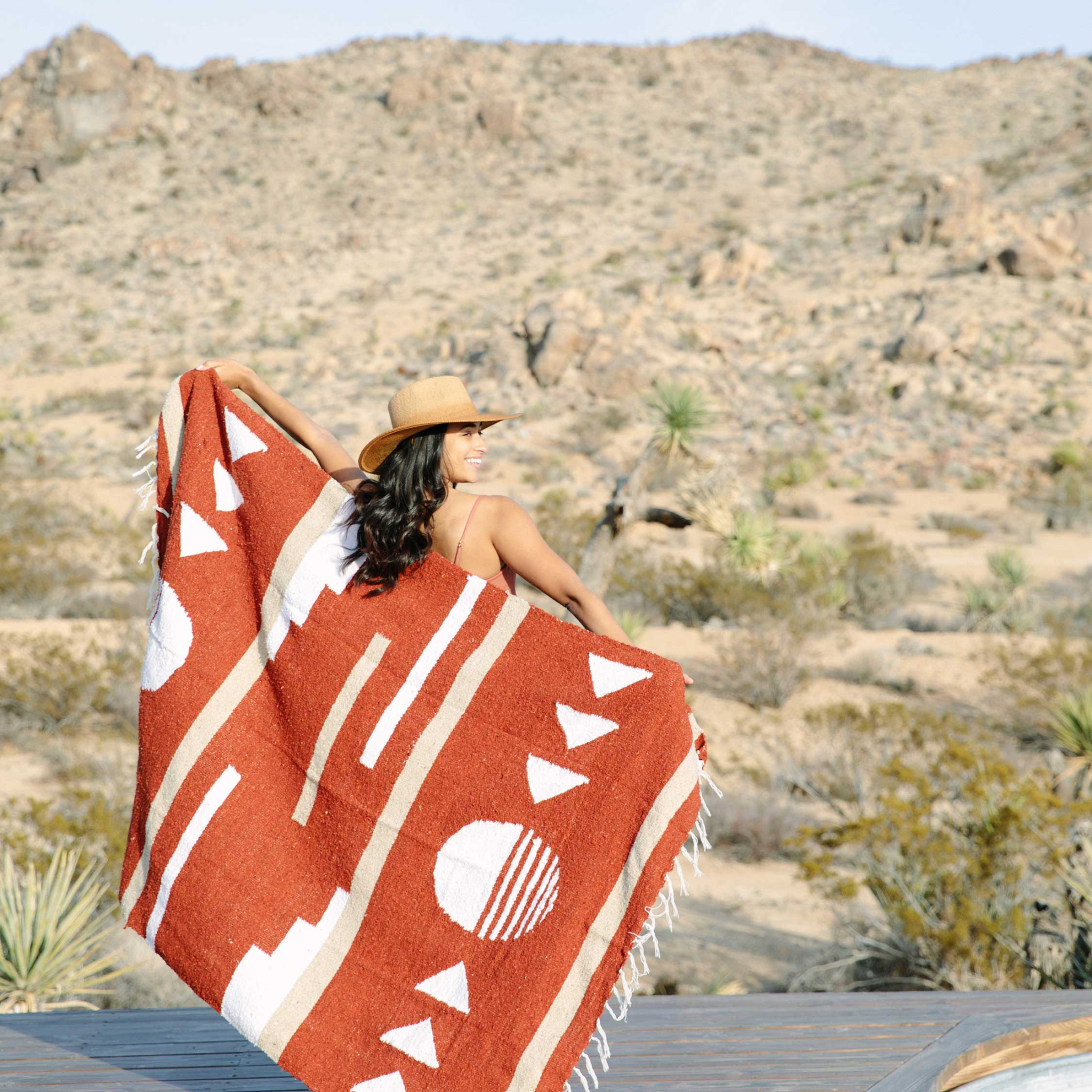 Brick Sol Mexican Blanket by Laguna Beach Textile Company