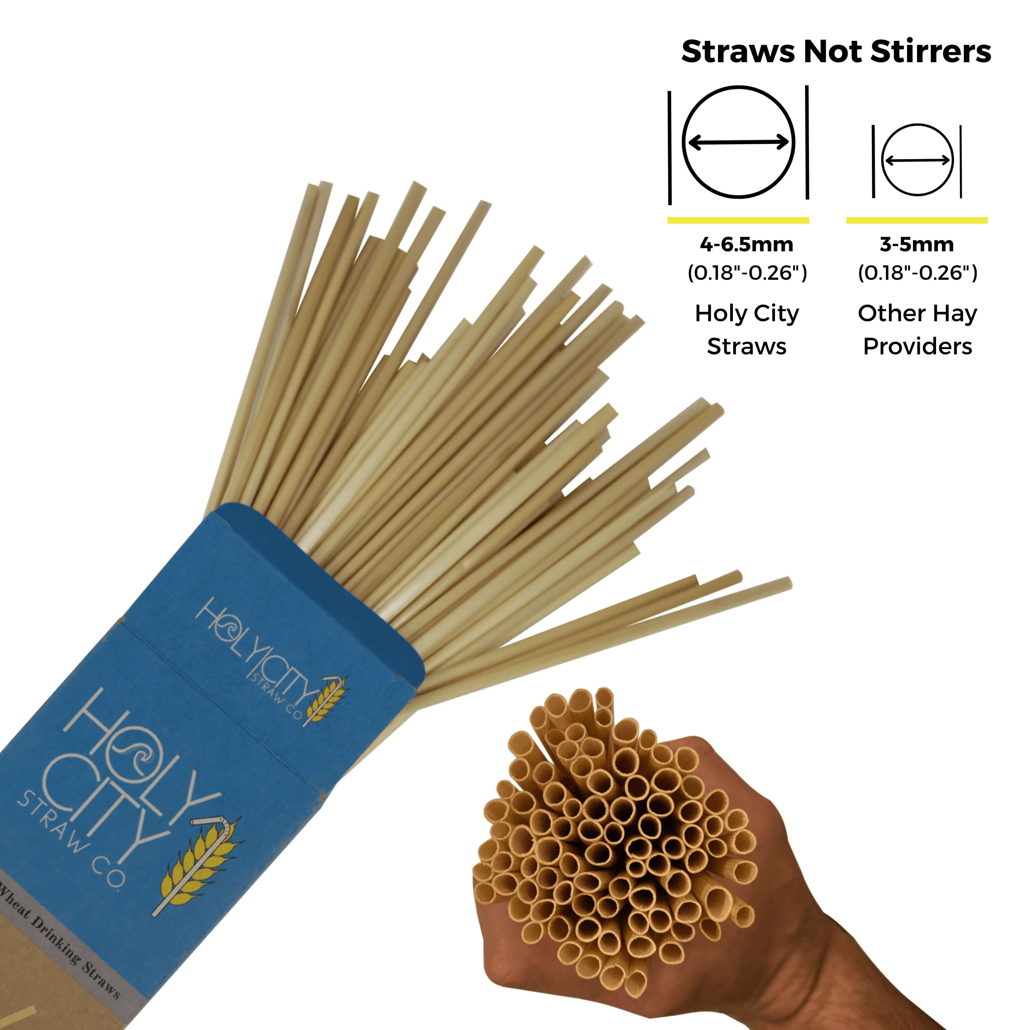 7.9" Tall Wheat Straws by Holy City Straw Company