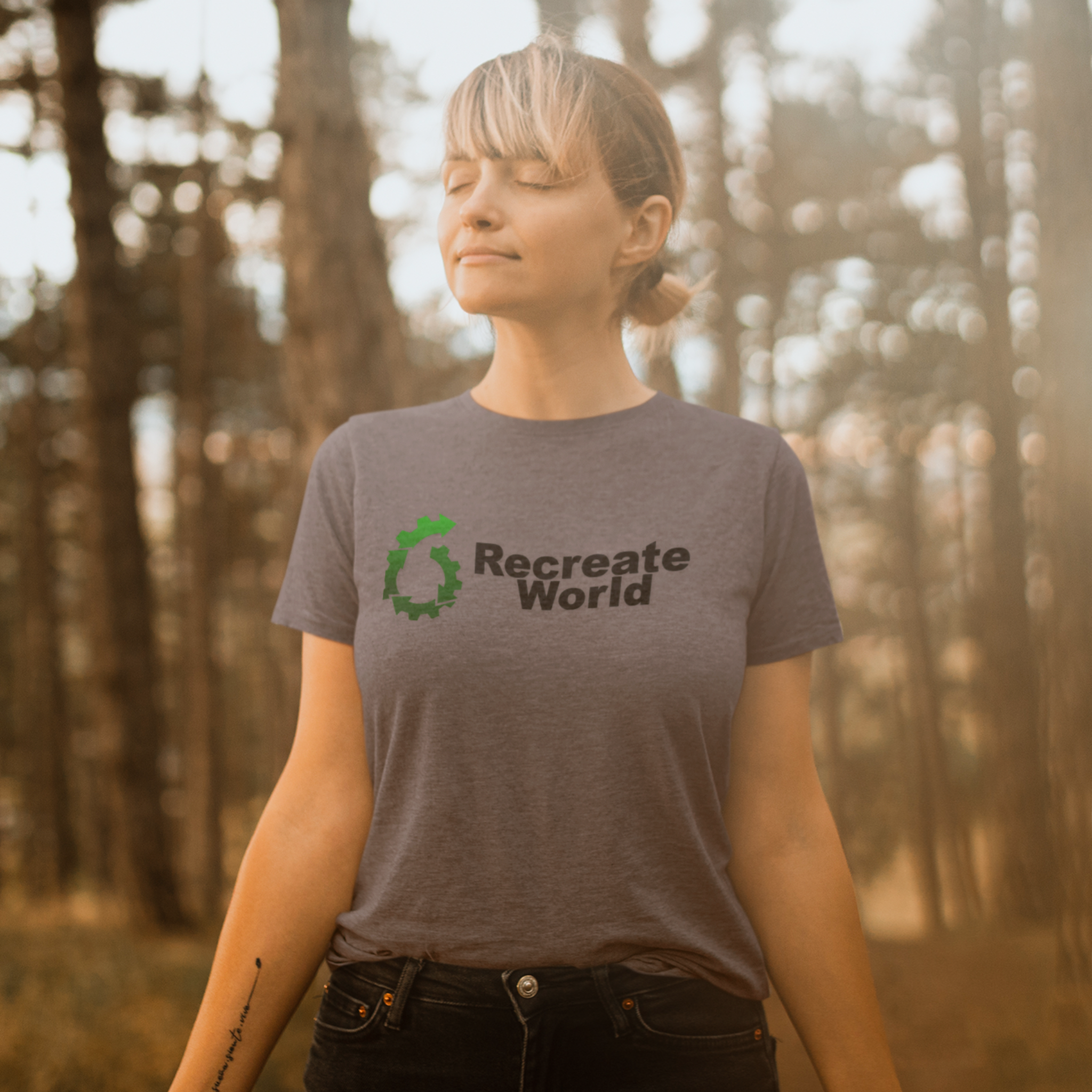 Recreate World Logo - 100% Certified Organic Cotton T-Shirt (5 Colors - Women's)