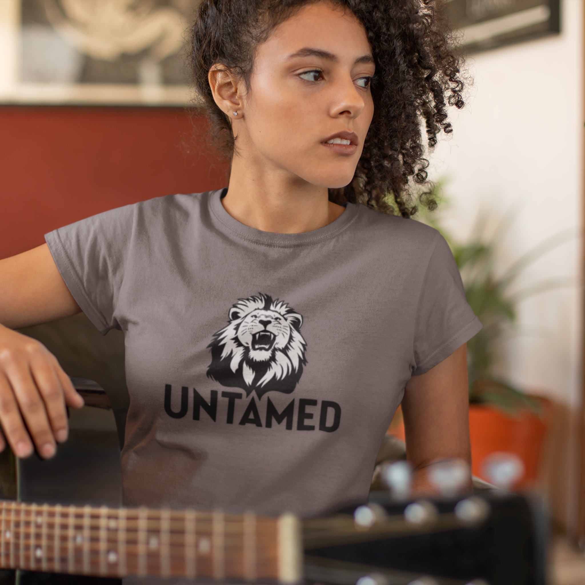 Untamed Roaring Lion 100% Certified Organic Cotton T-Shirt (9 Colors - Women's)