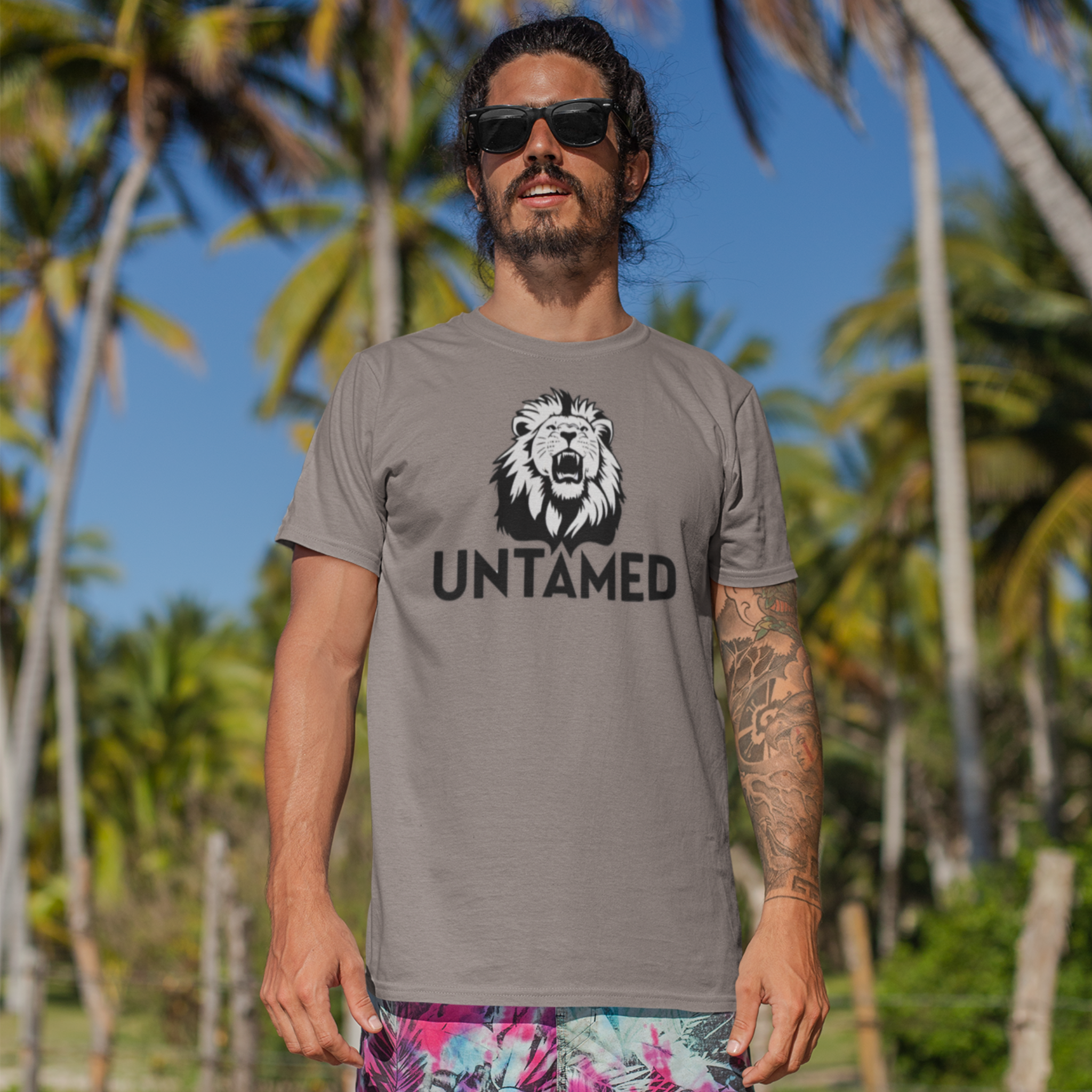 Untamed Roaring Lion 100% Certified Organic Cotton T-Shirt (9 Colors - Men's)