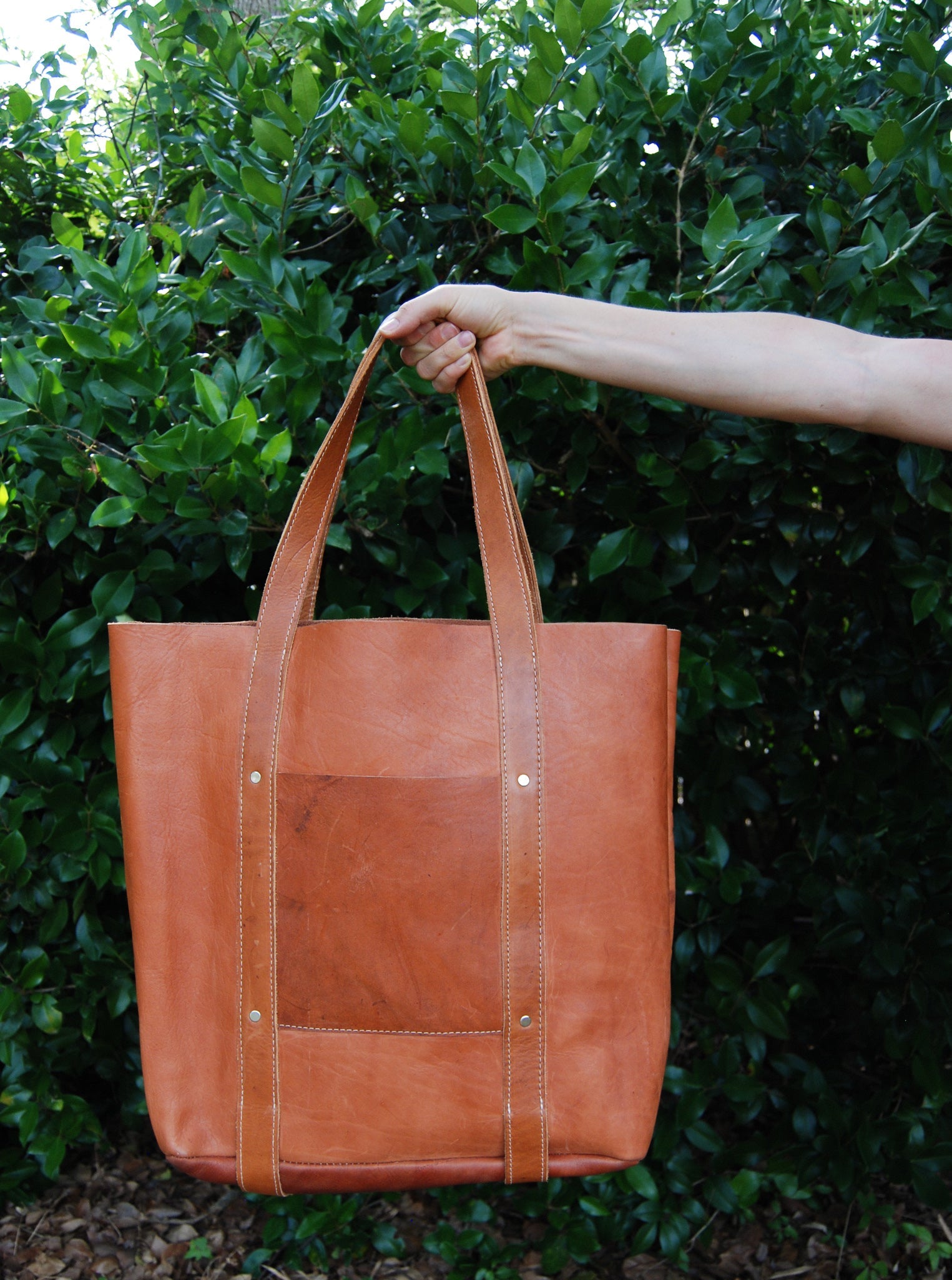 XL Raw Leather Tote by 2nd Story Goods