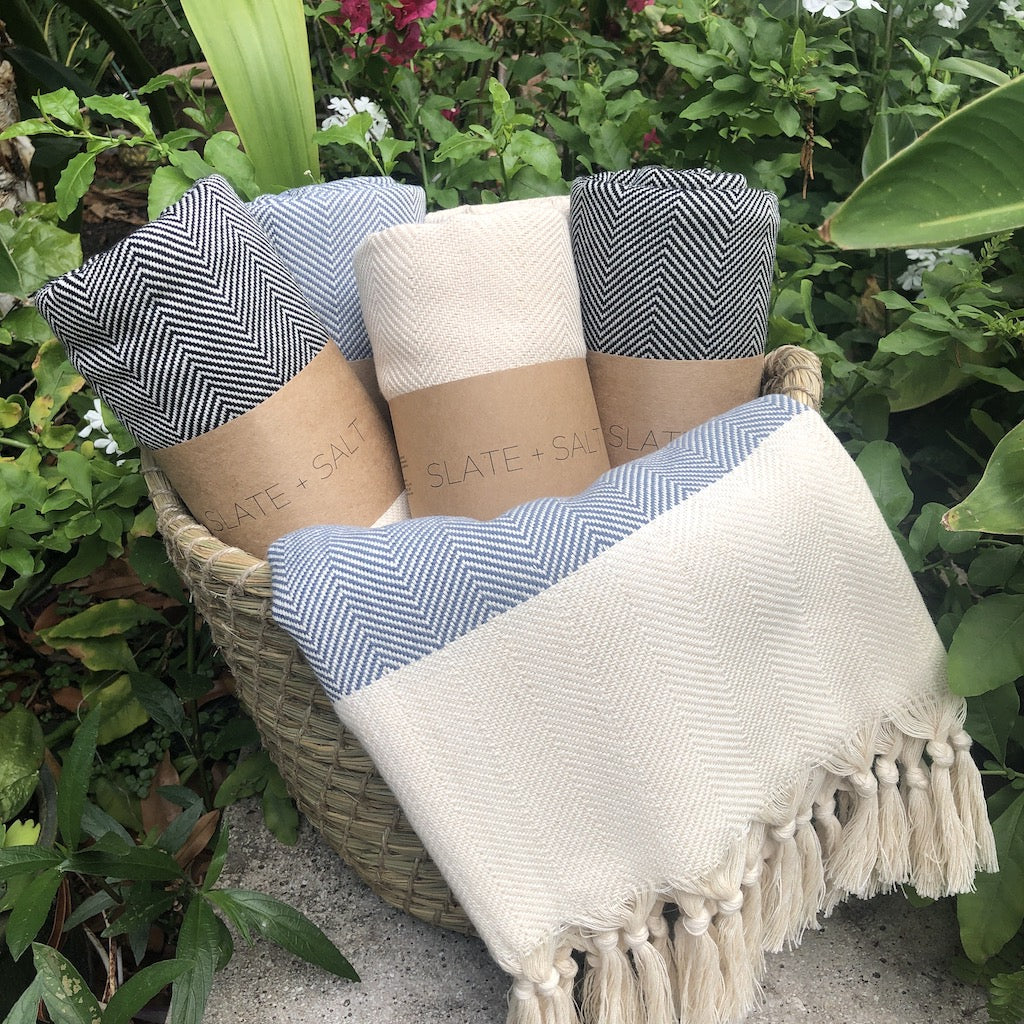 Herringbone Turkish Towel by SLATE + SALT